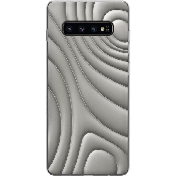 Samsung Galaxy S10 Läpinäkyvä kuori Hopea-aallot