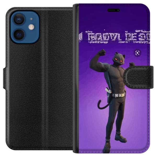 Kompatibelt Plånboksfodral till Apple iPhone 12 Fortnite - Meowscles