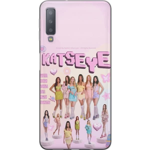 Kompatibelt Mobilskal till Samsung Galaxy A7 (2018) KATSEYE pastellcollage rosa