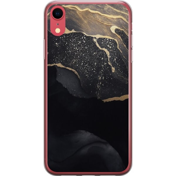 Apple iPhone XR Läpinäkyvä kuori Musta kulta abstrakti