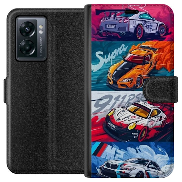 OnePlus Nord N300 Lompakkokotelo Nopeat Autot - Piirretty Kuvi