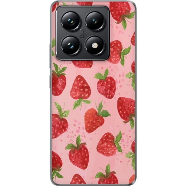 Xiaomi 14T Pro Gennemsigtig cover Jordbærdrømme - Retro-stil jordbærmønster