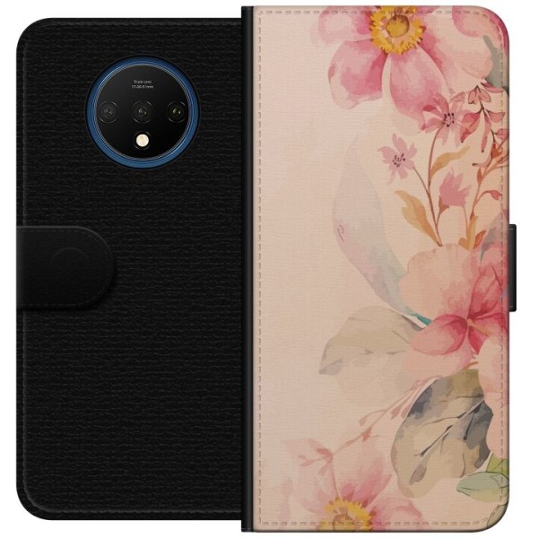 OnePlus 7T Plånboksfodral Färgglada Blommor