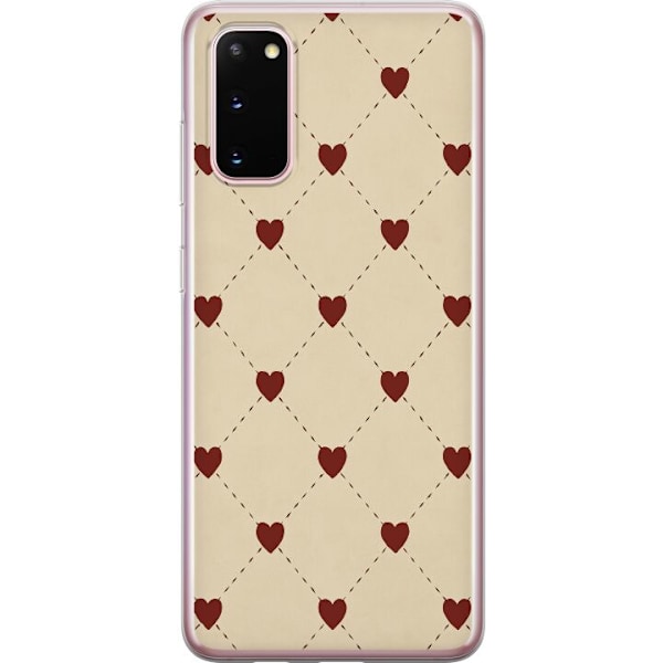 Samsung Galaxy S20 Genomskinligt Skal Heart Grid