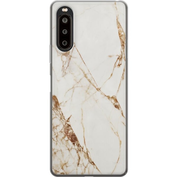Sony Xperia 10 II Gennemsigtig cover Hvid marmor