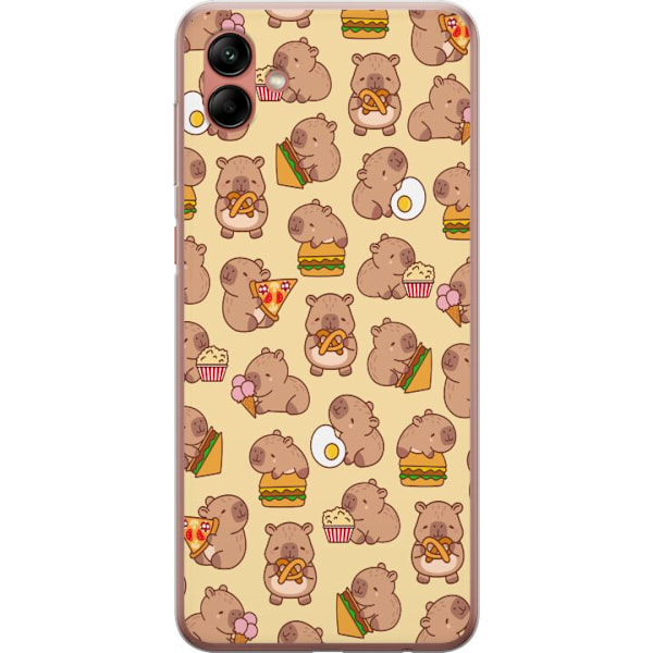 Samsung Galaxy A04 Gennemsigtig cover Kawaii capybara mobilcover med flere søde figurer