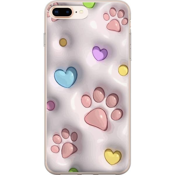 Kompatibelt Mobildeksel til Apple iPhone 8 Plus Fluffy Pfoten