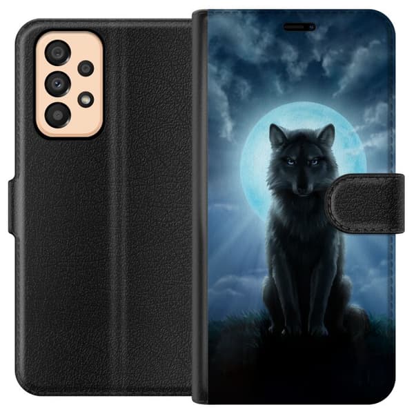 Kompatibelt Plånboksfodral till Samsung Galaxy A33 5G Wolf in the Dark