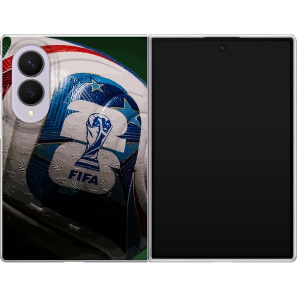 Kompatibelt Mobildeksel til Samsung Galaxy Z Fold8 Nærbilde av mesterskapsfotball i hvitt, blått og rødt hvit