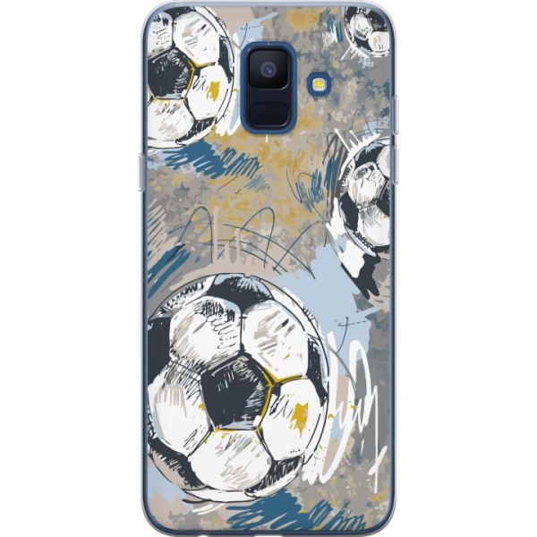 Samsung Galaxy A6 (2018) Gennemsigtig cover Fodbold
