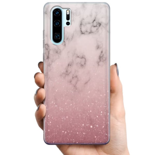 Huawei P30 Pro TPU Matkapuhelimen kuori Pehmeä pinkki marmori