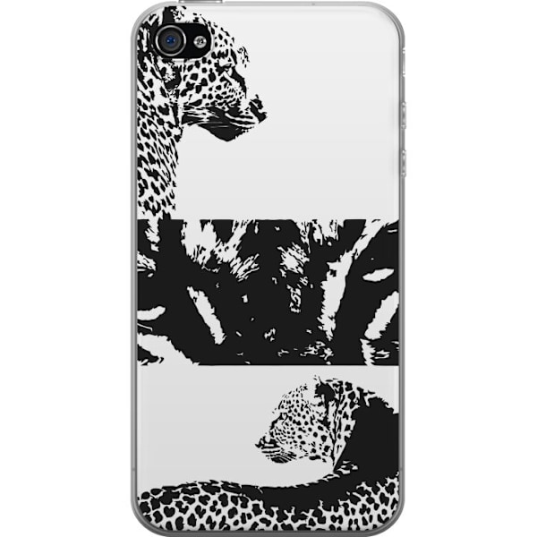 Apple iPhone 4 Läpinäkyvä kuori Leopard Faces