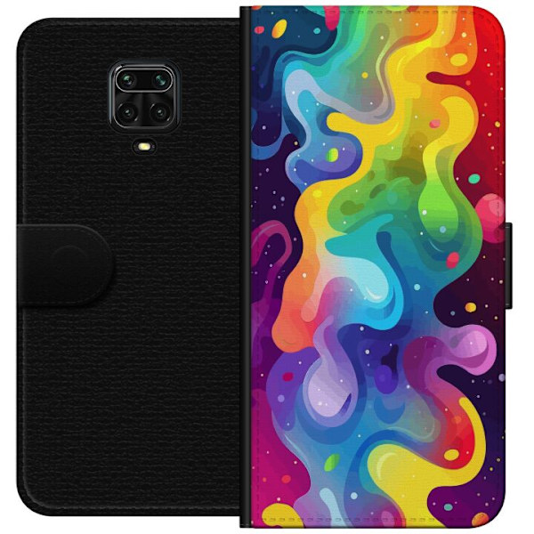 Xiaomi Redmi Note 9 Pro Plånboksfodral Color Splash Abstrakt Konst Design Färgstarkt Mönster Modern Populär Väggkonst Grafiskt Trend