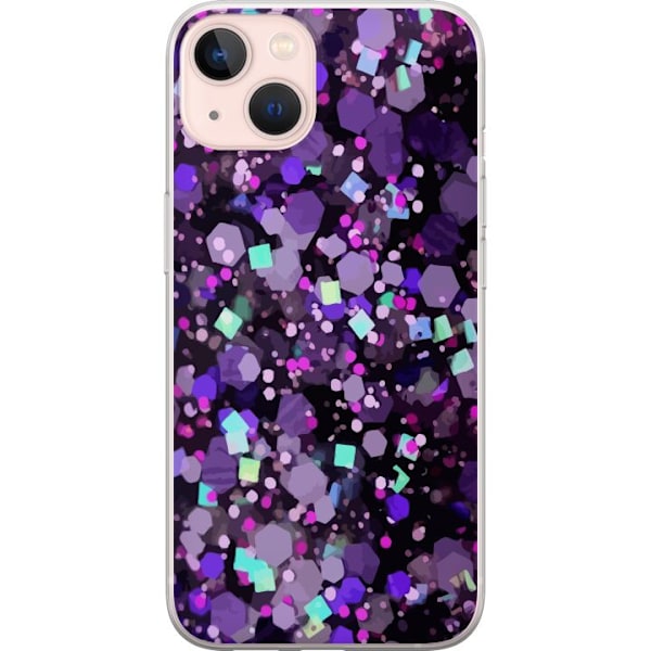 Apple iPhone 13 Gennemsigtig cover Lilla Glitter