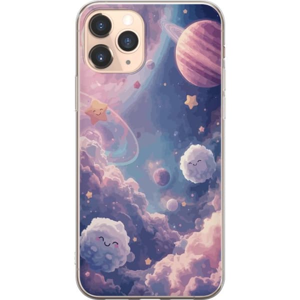 Kompatibelt Mobilskal till Apple iPhone 11 Pro Drömsk rymdhimmel med planeter moln och leende stjärnor