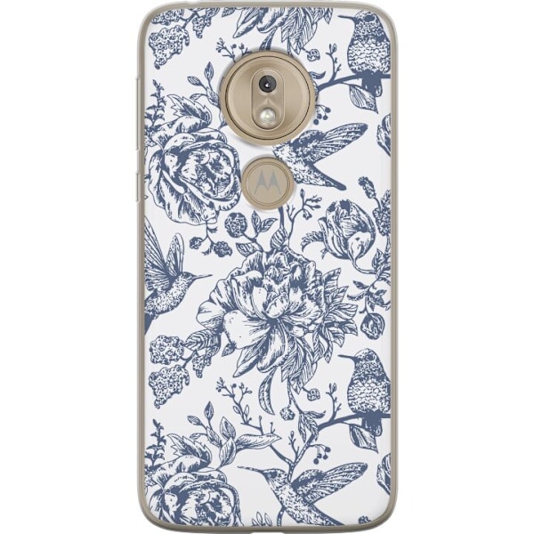 Motorola Moto G7 Play Gennemsigtig cover Blomster & Fugle - Ro