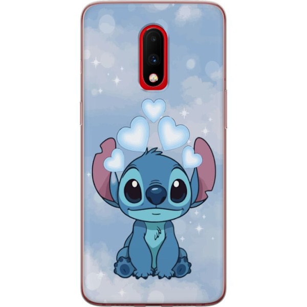 OnePlus 7 Läpinäkyvä kuori Stitch Hyppäävä Ilo - Hauska Suunnittelu Lahjalle