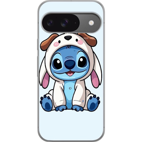 Google Pixel 9 Pro Läpinäkyvä kuori Stitch Koirapuku Lilo & Stitch Disney Hauska Design Sininen Avaruusolento Sarjakuva Hahmo Suosittu Lapsille Suo