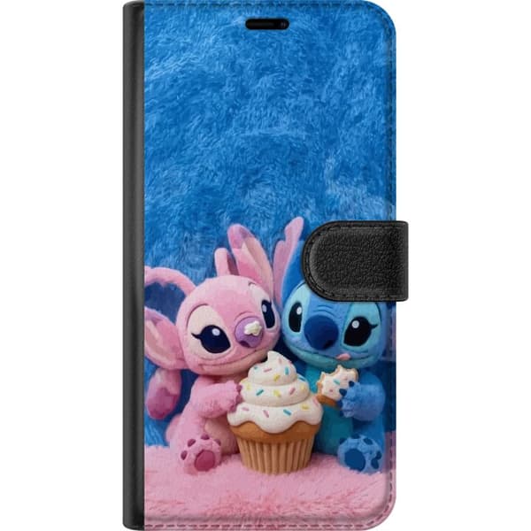 Kompatibelt Plånboksfodral till Apple iPhone 5 Blå och rosa figurer med cupcake rosa