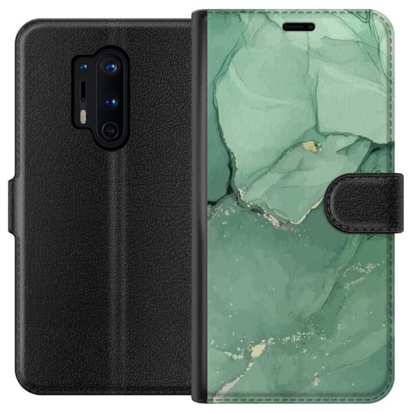 Kompatibelt Plånboksfodral till OnePlus 8 Pro Grön Marmor
