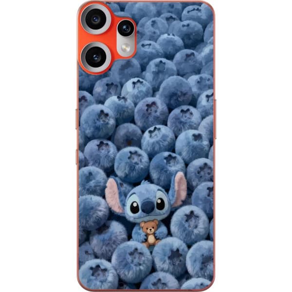 Kompatibelt Mobildeksel til Nothing CMF Phone 2 Pro Søt fluffy blå figur med liten bamse blant myke blåbær blå