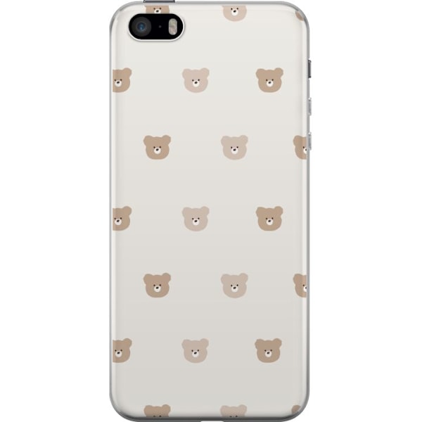 Apple iPhone 5s Läpinäkyvä kuori Teddy-tausta - söpöt teddykarhut pehmeällä taustalla