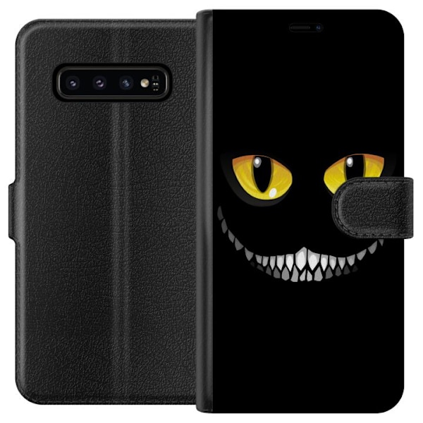 Samsung Galaxy S10 Tegnebogsetui Øjne I Mørk Sort