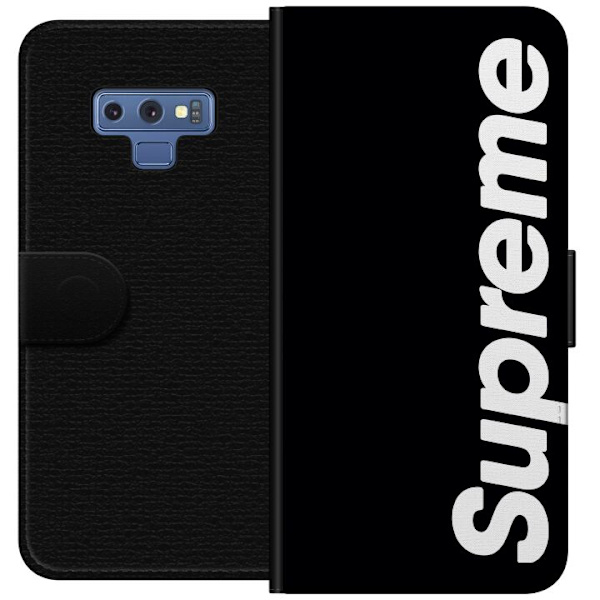Samsung Galaxy Note9 Tegnebogsetui Supreme Sort Hvid Streetwear Design Klassisk Modeikon Trend Urban Stil Grafiskt Motiv Populær