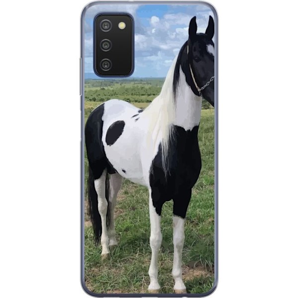 Samsung Galaxy A03s Gennemsigtig cover Hestemagi - stiliseret hest i en rolig farveskala