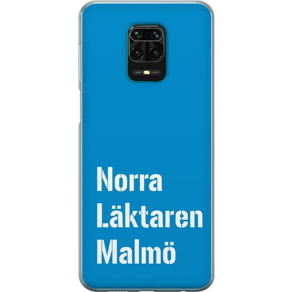 Kompatibelt Mobildeksel til Xiaomi Redmi Note 9 Pro Minimalistisk blå tekstdesign med Malmö-tema og moderne typografisk stil blå