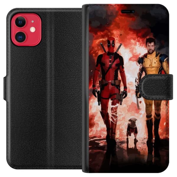 Kompatibel Tegnebogsetui til Apple iPhone 11 Wolverine Deadpool