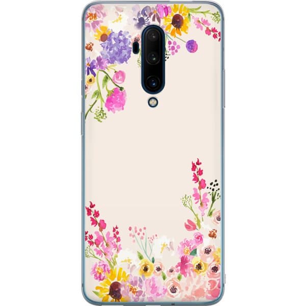 Kompatibelt Mobildeksel til OnePlus 7T Pro Blommig akvarellram
