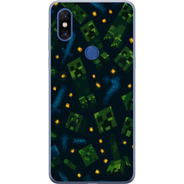 Xiaomi Mi Mix 3 Läpinäkyvä kuori Minecraft Dungeons Mob