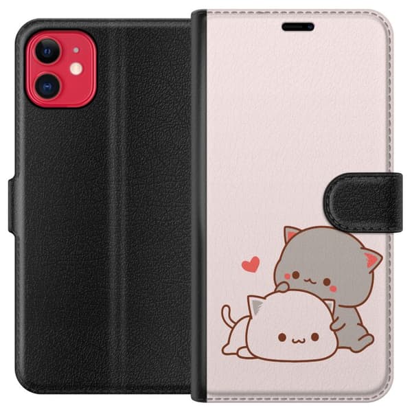 Kompatibel Tegnebogsetui til Apple iPhone 11 Kawaii Kat