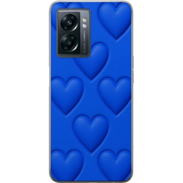OnePlus Nord N300 Läpinäkyvä kuori Siniset Sydämet