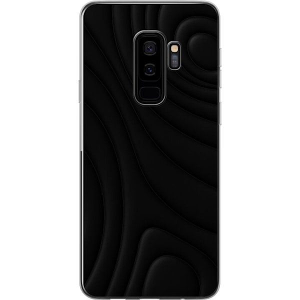Samsung Galaxy S9+ Gennemsigtig cover Sorte Bølger