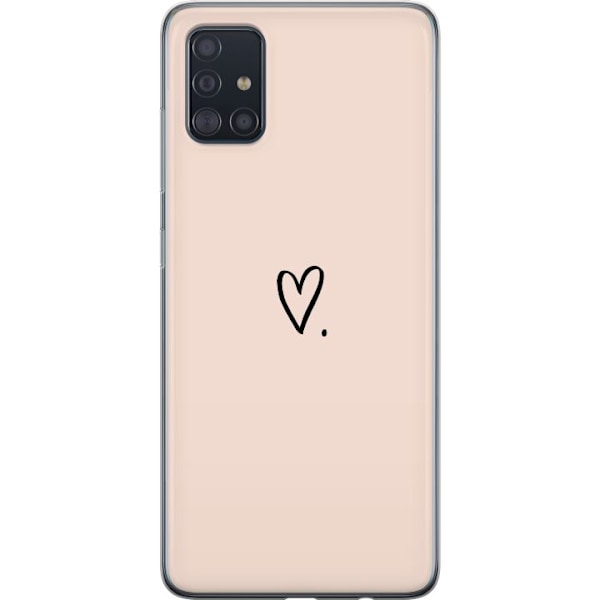 Samsung Galaxy A51 Läpinäkyvä kuori Sydän