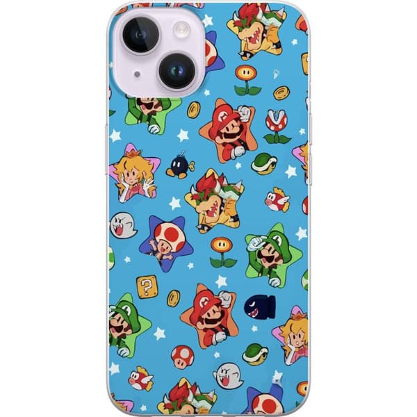 Kompatibelt Mobildeksel til Apple iPhone 14 Nintendo Mario Mønster Switch-spill
