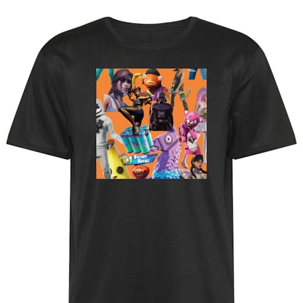 Trenings T-skjorte | Sport T-skjorte for Voksen Fortnite svart Stor