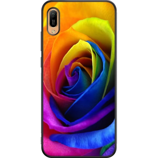 Huawei Y6 (2019) Svart deksel Regnbue Rose