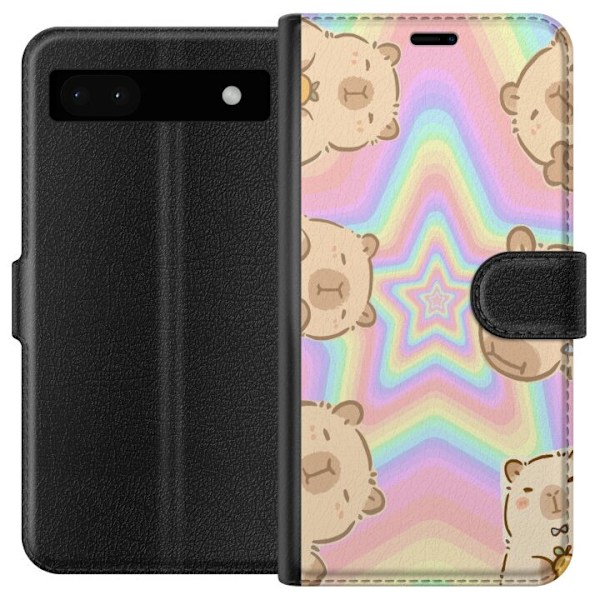 Google Pixel 6a Lompakkokotelo Kawaii Capybara Galaxy Söpö Anime Eläin Avaruusteema Kawaii Trendi Lahja TikTok-suunnittelu