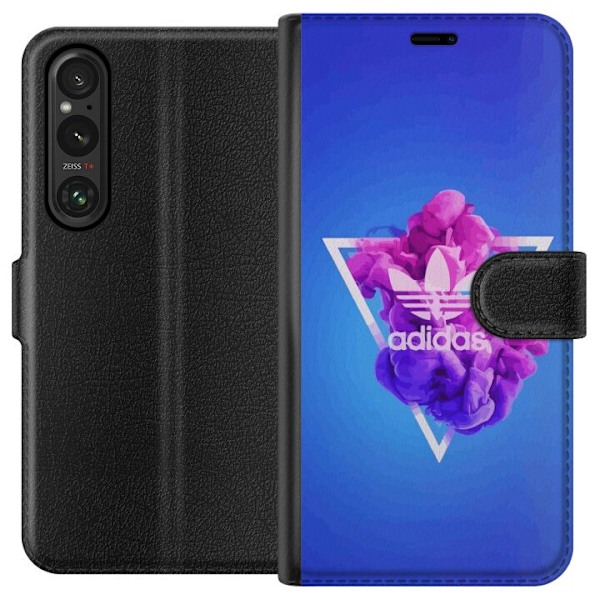 Sony Xperia 1 V Plånboksfodral Adidas-inspirerad blå design