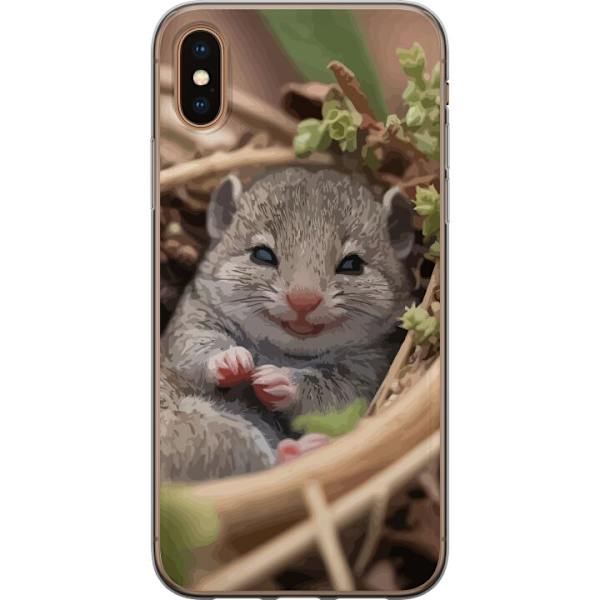 Apple iPhone XS Max Läpinäkyvä kuori Rotta Hymyilevä Eläinaihe Kaupunkikuva Urban Graafinen Suunnittelu Suosittu Hauska Motiivi Taide Tyyli