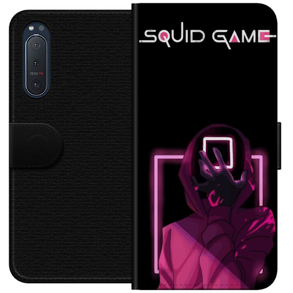 Sony Xperia 5 II Tegnebogsetui Squid Game Tema Populær Serie Motiv Grafisk Ikonisk Design Asiatisk Popkultur Spænding Drama