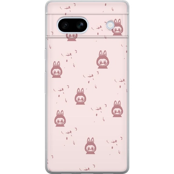Google Pixel 7a Läpinäkyvä kuori Labubu Neon Pop - Neonvär