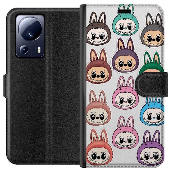 Xiaomi 13 Lite Tegnebogsetui Labubu Macaron Monster - Nuttet S