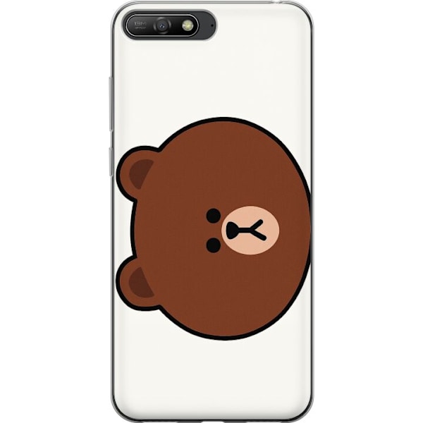 Huawei Y6 (2018) Gennemsigtig cover line friends brown