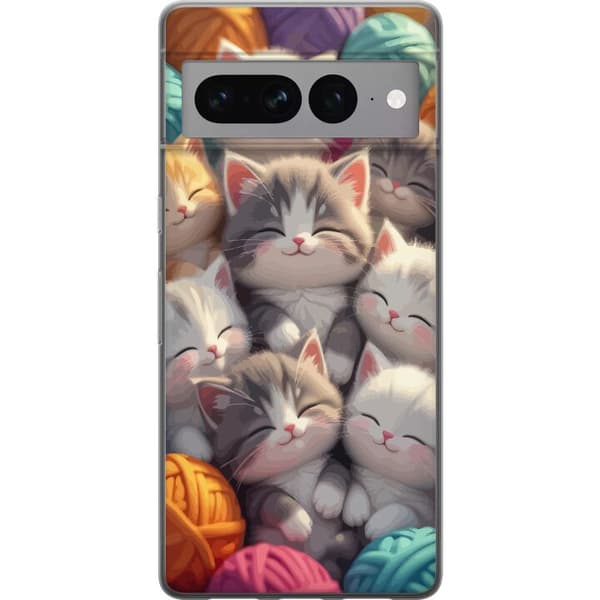 Kompatibelt Mobilskal till Google Pixel 7 Pro Sovande kattungar beige