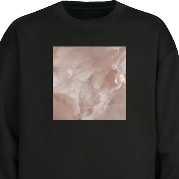 Sweatshirt for Voksen | Klassisk Collegegenser Marble Rosa svart L