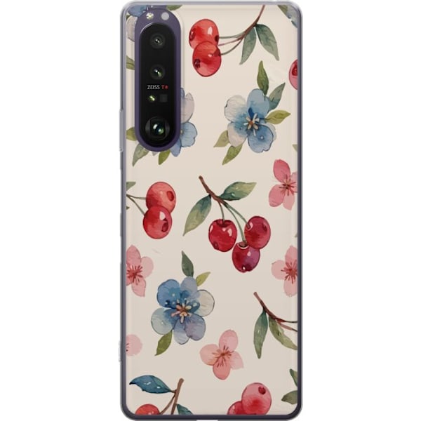 Sony Xperia 1 III Gennemsigtig cover Bær & Blomster - mønste